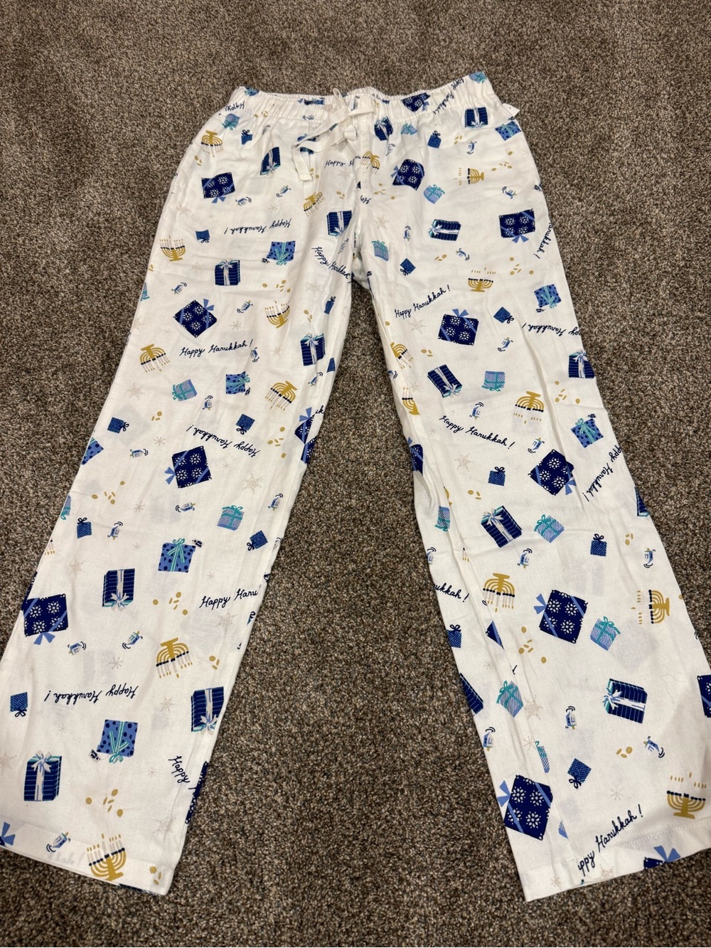 Old Navy: men’s: White Hanukkah Print Pajama Pants size medium: 30W x 30L: NEW